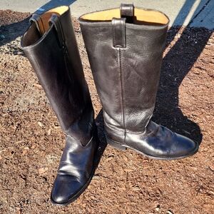 Chippewa Handcrafted Black Leather Riding Boots Size 8
